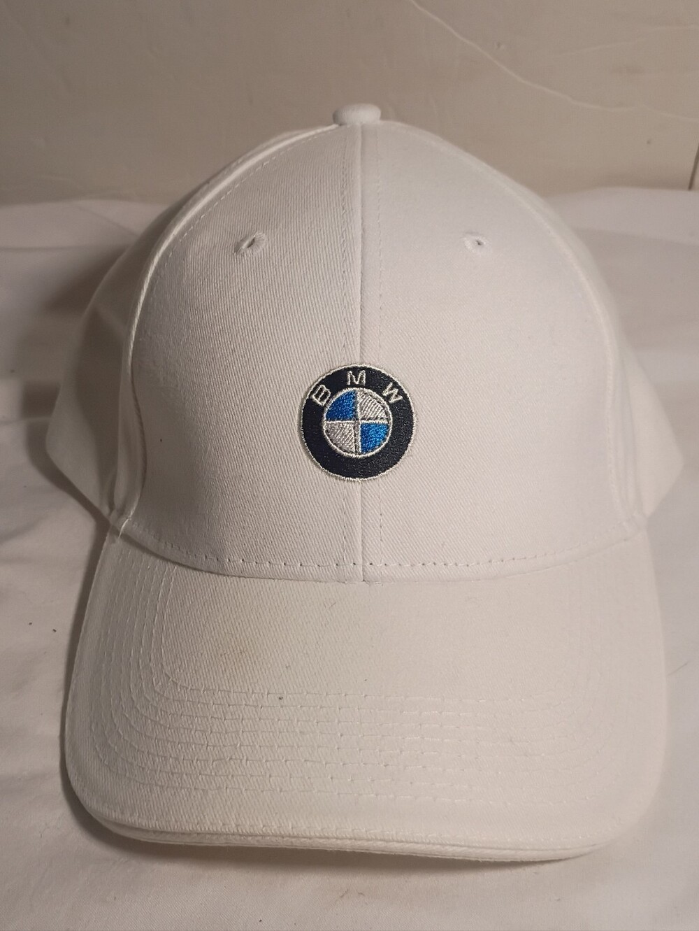 Genuine BMW Lifestyle White Baseball Cap Hat Embroidered Logo Adjustable NWT